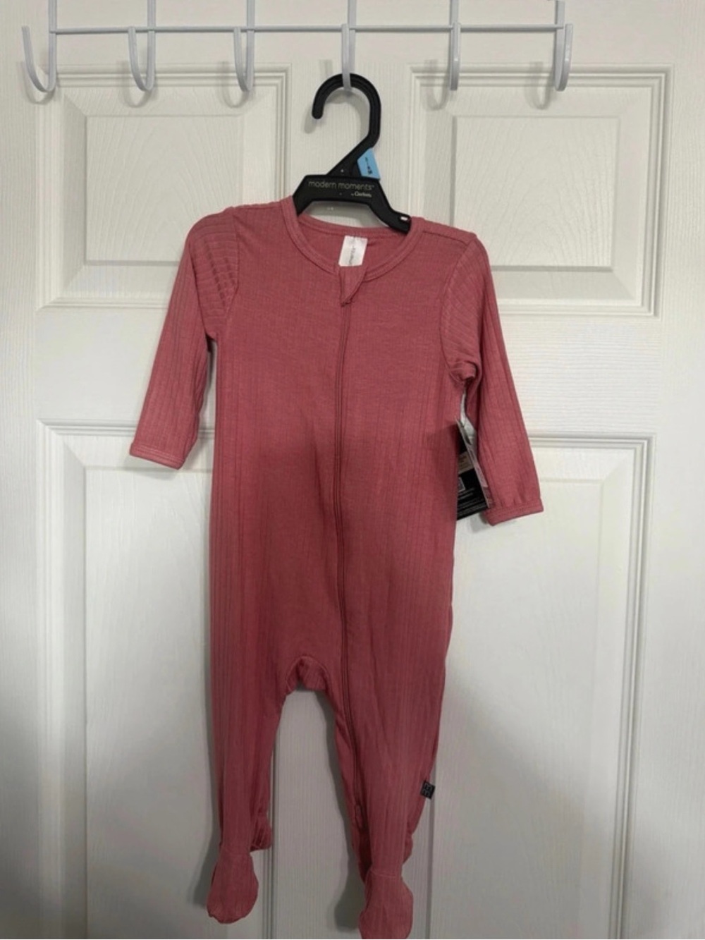 Modern Moments Ribbed Dusty Rose Footed One-Piece for Kids